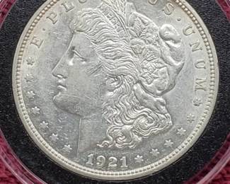 1921-D Morgan Silver Dollar in Airtite, High Grade