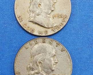 2 Franklin Half Dollars--90% Silver