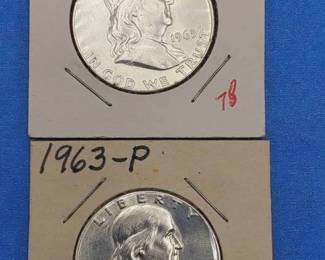 2 BU Franklin Half Dollar--90% Silver