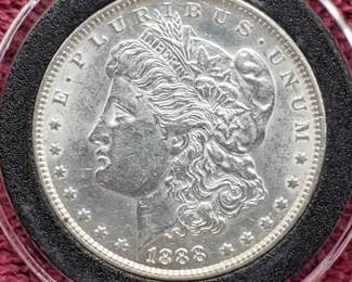 1888 Morgan Silver Dollar in Airtite, High Grade