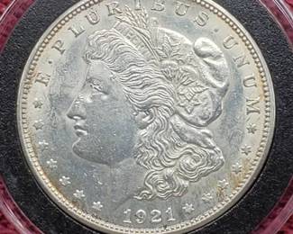 1921-D Morgan Silver Dollar in Airtite, High Grade