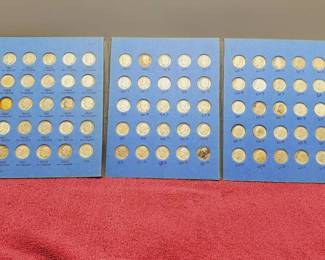 75 Roosevelt Dimes in Old Folder--90% Silver