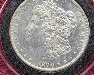 1890-S Morgan Silver Dollar in Airtite, High Grade