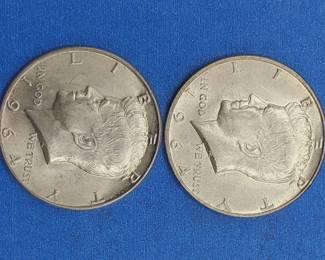 2 Kennedy Half Dollars--90% Silver, Beautiful Coins