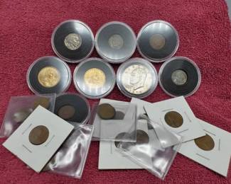 Mixed Lot-see descrip--includes Coin Containers, 3 Indianhead Cents, Sacagaqwea Dollars, etc.