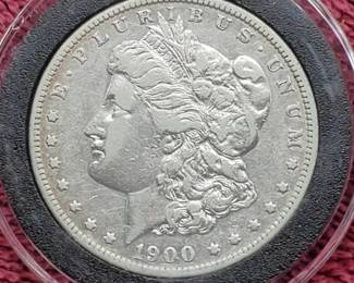 1900-O Morgan Silver Dollar in Airtite, Higher Grade