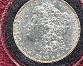 1887 Morgan Silver Dollar in Airtite, High Grade