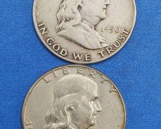 2 Franklin Half Dollars--90% Silver