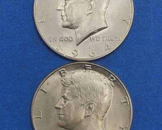 2 Kennedy Half Dollars--90% Silver, Beautiful Coins