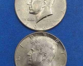 2 Kennedy Half Dollars--90% Silver, Beautiful Coins
