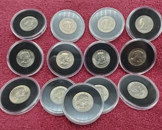 13 Susan B. Anthony Dollars in Airtites, All BU
