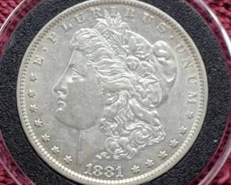 1881-O Morgan Silver Dollar in Airtite, High Grade
