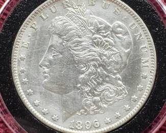 1896 Morgan Silver Dollar in Airtite, High Grade