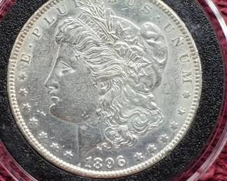 1896 Morgan Silver Dollar in Airtite, High Grade