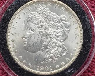 1901-O Morgan Silver Dollar in irtite, High Grade