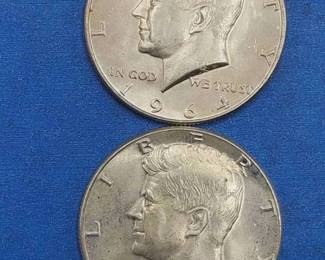 2 Kennedy Half Dollars--90% Silver, Beautiful Coins