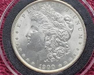 1900 Morgan Silver Dollar in Airtite, High Grade