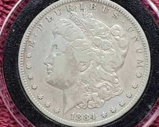 1884-S Morgan Silver Dollar in Airtite