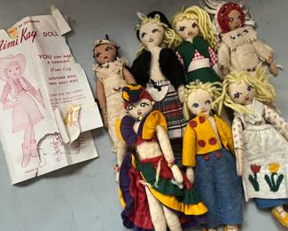 1950's Mimi Kay Felt Dolls made from Kits 