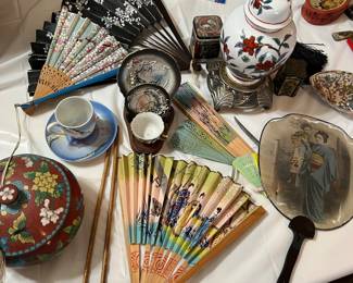 Variety of antique/vintage Asian collectibles