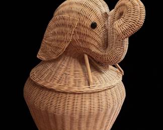 Wicker Elephant Basket