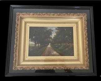 Beautiful Shadow box type framed oil on canvas art signed Henry Hulsmann 