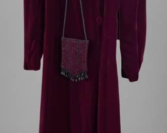 beautiful heavy velvet coat and purse 