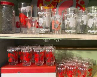 Vintage Elephant Glassware to include Kiddi Kup Swanky Swigs by Hazel Atlas for Kraft Foods. 