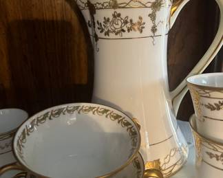 Nippon Hot Chocolate Set with gold moriage decorations 15 pieces