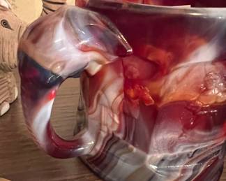 Imperial Glass Storybook Slag Glass Elephant Mug