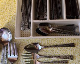 Leaf Blossom by Supreme Cutlery very large set with multiple serving pieces