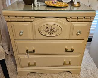 One of 2 side tables