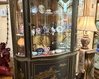 Curio Cabinet with handpainted detail