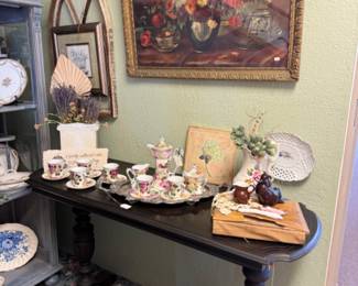Beautiful solid wood black sofa table