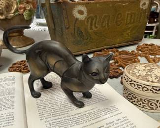 brass cat figurine