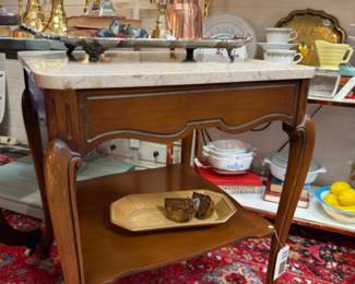 marble topped side table