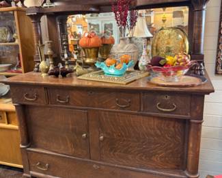 Antique Tiger Oak Buffet