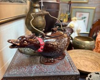 Vintage Japanese red ware tea set