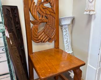 Vintage solid wood peacock chair