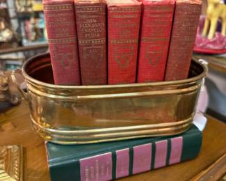 vinage books and unique items to put them in