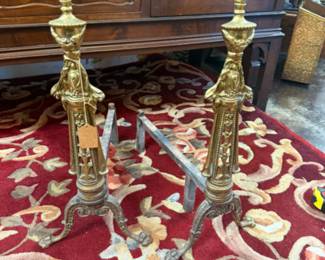 antique brass fire dogs