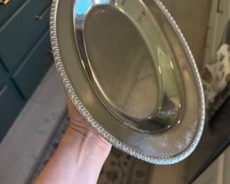 silver plate small and large trays