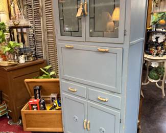 Vintage solid wood painted cabinet