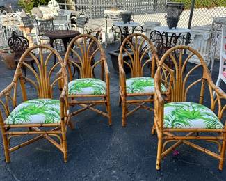 Set of Four Rattan Armchairs