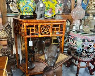 Fretwork Rattan Console