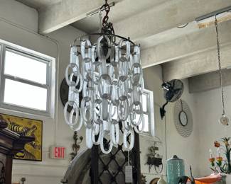 Vintage Hand-blown Chain Chandelier