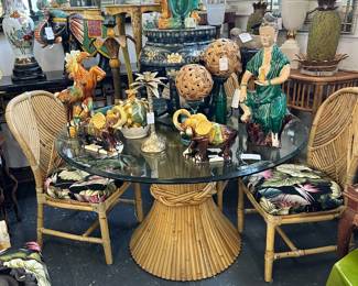 Vintage McGuire Dining Table & Chairs