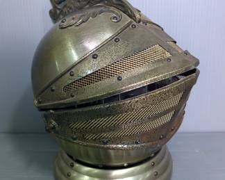 Knight Helmet Decanter Set With Shot Glasses And Metal Dishware