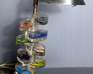 Novelty Desk Lamp With Suspended Toy Cars