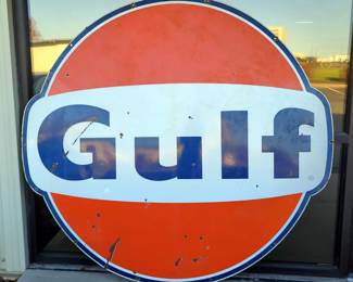 Gulf Gasoline Enameled Sign